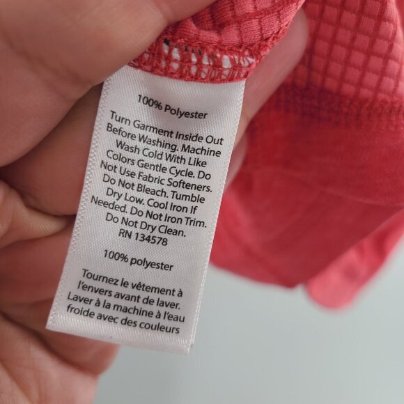 Vineyard Vines Sankaty Performance Coral Medium Performance Fleece Grid Pullover - Picture 6 of 8